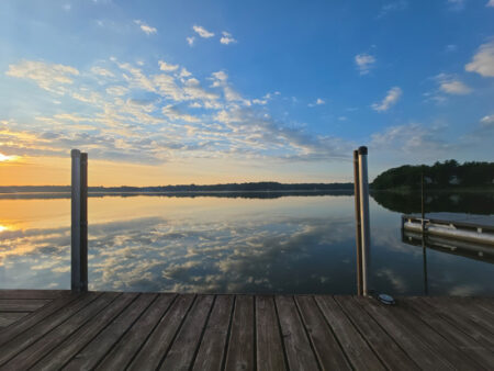 Dock Sunrise Cloud Reflection